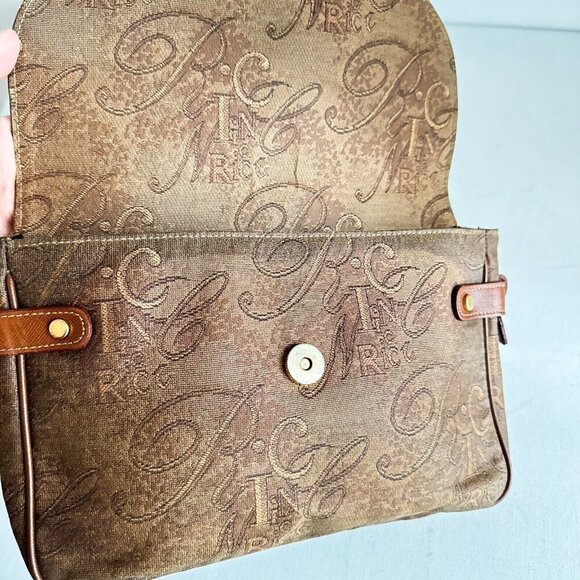 Vintage Nina Ricci Logo Spellout Coated Canvas Leather Trim Camera Bag - Picture 14 of 14